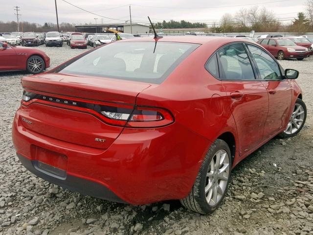 1C3CDFBA8DD284667 - 2013 DODGE DART SXT RED photo 4