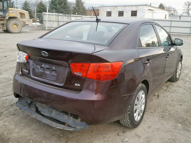 KNAFU4A22A5241971 - 2010 KIA FORTE EX BURGUNDY photo 4