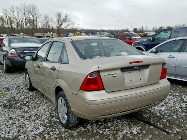 1FAHP34N37W270455 - 2007 FORD FOCUS ZX4 GOLD photo 3