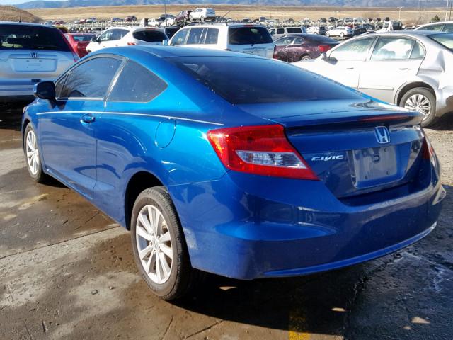 2HGFG3B06CH516871 - 2012 HONDA CIVIC EXL BLUE photo 3