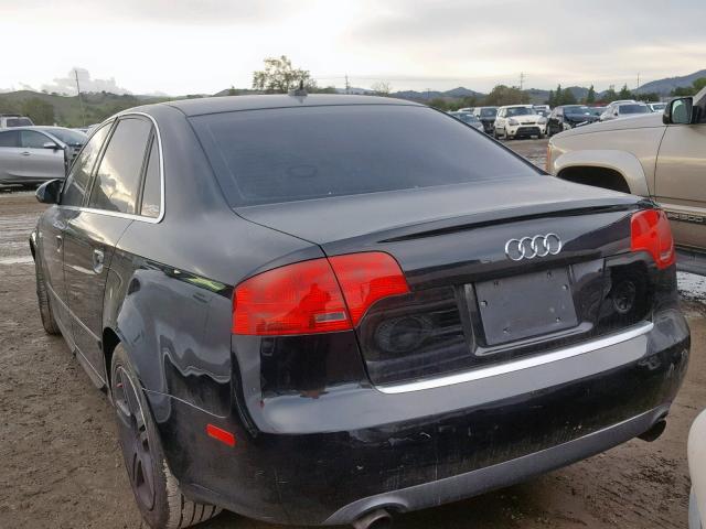 WAUDF78E78A111883 - 2008 AUDI A4 2.0T QU BLACK photo 3