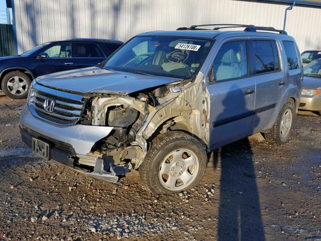 5FNYF4H28EB019547 - 2014 HONDA PILOT LX SILVER photo 2