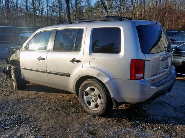 5FNYF4H28EB019547 - 2014 HONDA PILOT LX SILVER photo 3