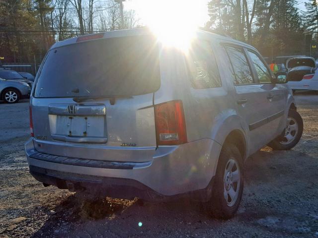 5FNYF4H28EB019547 - 2014 HONDA PILOT LX SILVER photo 4