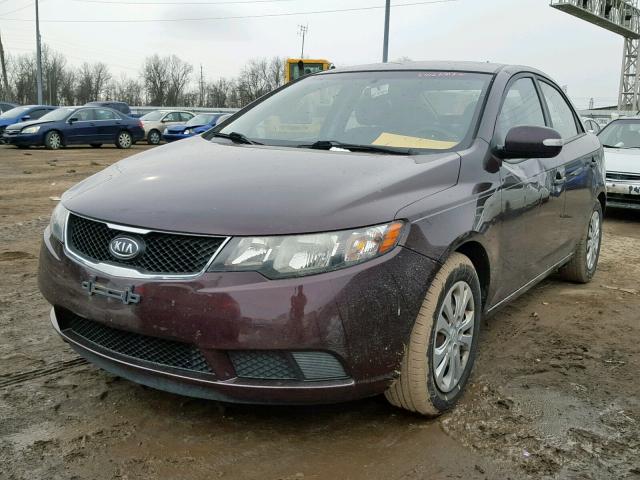 KNAFU4A22A5876351 - 2010 KIA FORTE EX MAROON photo 2