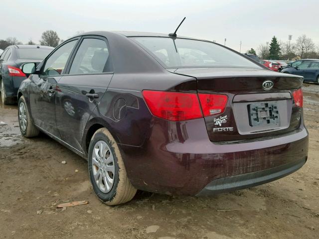 KNAFU4A22A5876351 - 2010 KIA FORTE EX MAROON photo 3