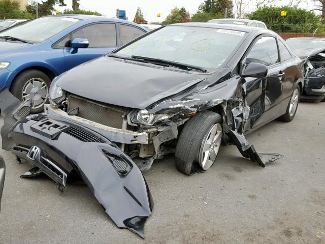 2HGFG12918H536407 - 2008 HONDA CIVIC EXL BLACK photo 2