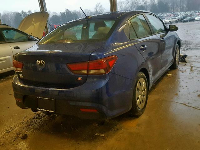 3KPA24AB3JE065150 - 2018 KIA RIO LX BLUE photo 4