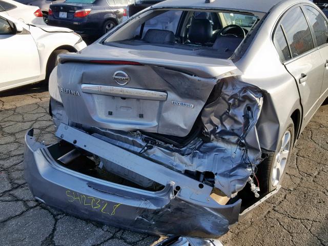 1N4CL21E29C114867 - 2009 NISSAN ALTIMA HYB SILVER photo 9