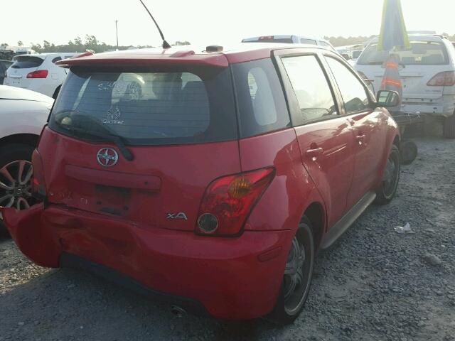 JTKKT624150099446 - 2005 TOYOTA SCION XA RED photo 4