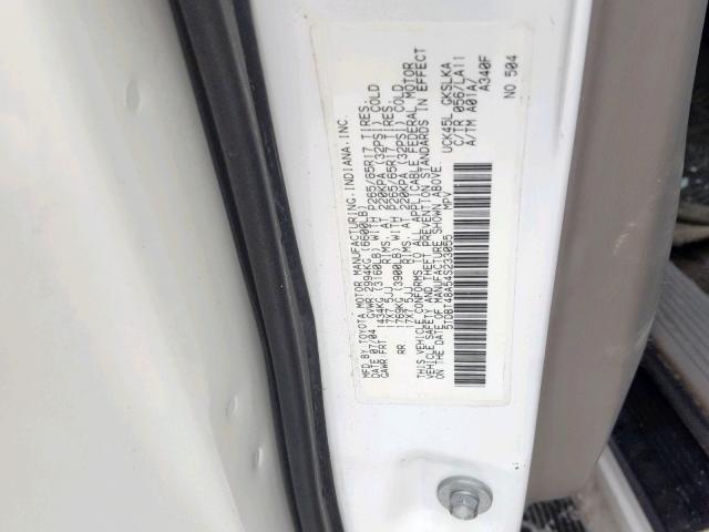 5TDBT48A54S233055 - 2004 TOYOTA SEQUOIA LI WHITE photo 10