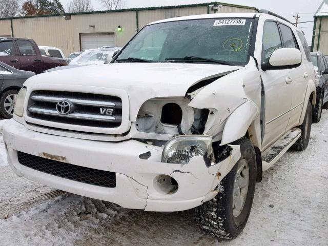 5TDBT48A54S233055 - 2004 TOYOTA SEQUOIA LI WHITE photo 2