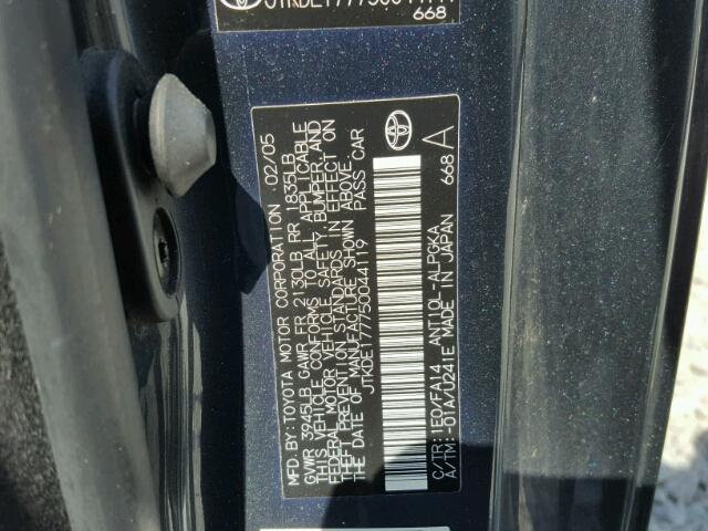 JTKDE177750044119 - 2005 TOYOTA SCION TC შავი ფოტო 10