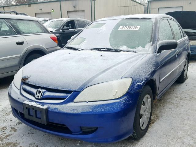 1HGES16395L015076 - 2005 HONDA CIVIC DX V BLUE photo 2