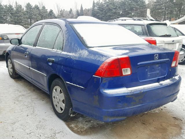 1HGES16395L015076 - 2005 HONDA CIVIC DX V BLUE photo 3