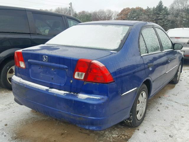 1HGES16395L015076 - 2005 HONDA CIVIC DX V BLUE photo 4