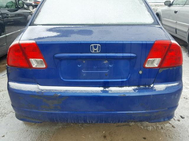 1HGES16395L015076 - 2005 HONDA CIVIC DX V BLUE photo 9