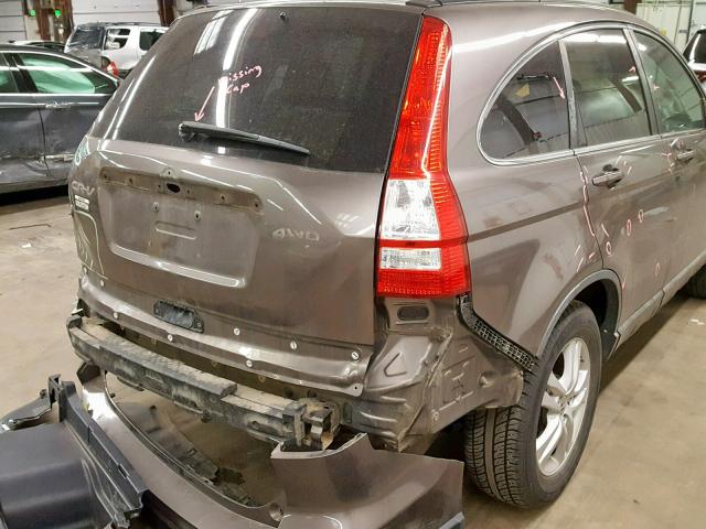 5J6RE4H7XAL031851 - 2010 HONDA CR-V EXL SILVER photo 9