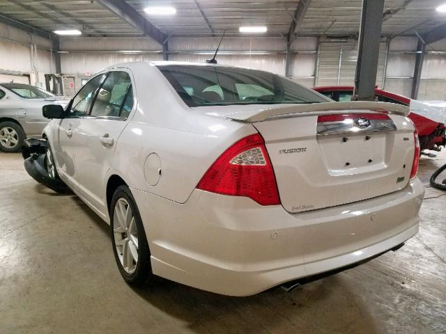 3FAHP0JG2AR317988 - 2010 FORD FUSION SEL WHITE photo 3