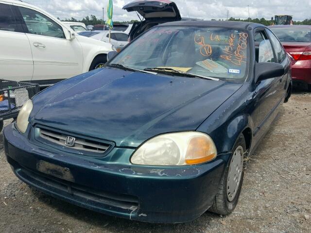 1HGEJ6221VL121700 - 1997 HONDA CIVIC DX GREEN photo 2