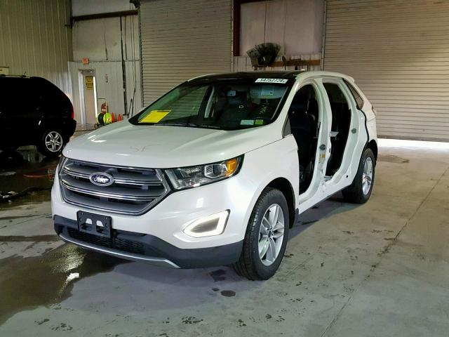 2FMTK4J83FBC36552 - 2015 FORD EDGE SEL WHITE photo 2