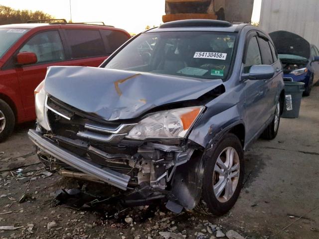 5J6RE3H70AL009626 - 2010 HONDA CR-V EXL BLUE photo 2