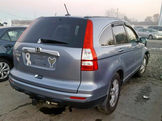 5J6RE3H70AL009626 - 2010 HONDA CR-V EXL BLUE photo 4