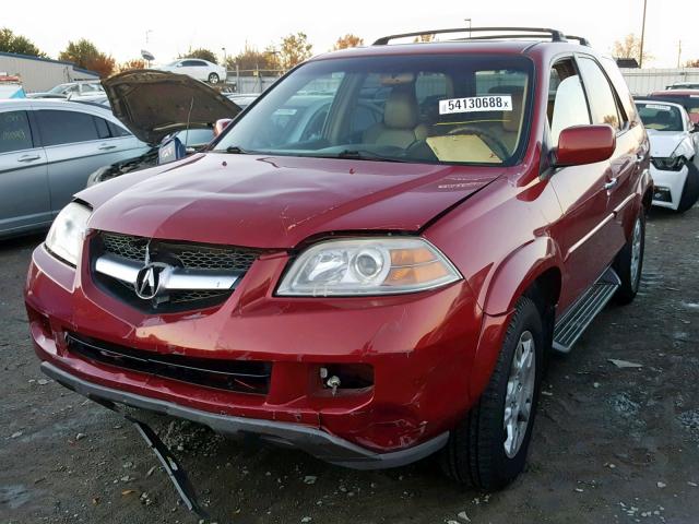 2HNYD18925H525297 - 2005 ACURA MDX TOURIN BURGUNDY photo 2