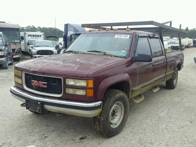 1GTHK33J4WF000902 - 1998 GMC SIERRA K35 MAROON photo 2