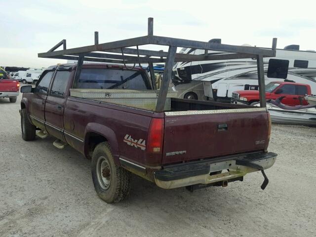 1GTHK33J4WF000902 - 1998 GMC SIERRA K35 MAROON photo 3