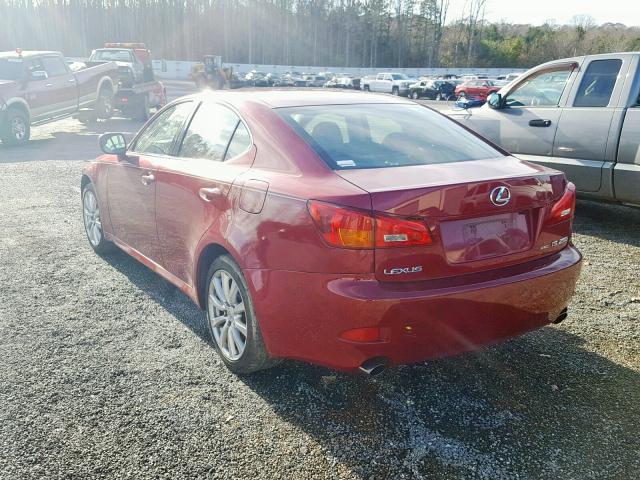 JTHCK262465005238 - 2006 LEXUS IS 250 RED photo 3