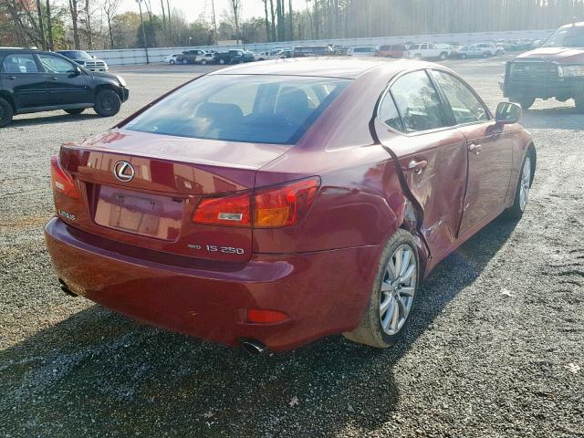 JTHCK262465005238 - 2006 LEXUS IS 250 RED photo 4