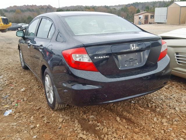 19XFB2F92CE052537 - 2012 HONDA CIVIC EXL BLACK photo 3