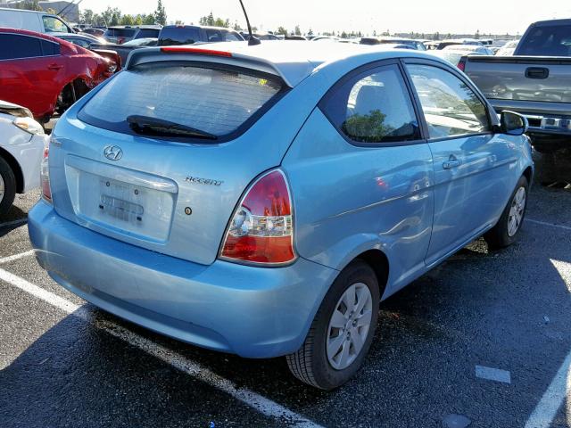 KMHCM3AC6AU162300 - 2010 HYUNDAI ACCENT BLU BLUE photo 4