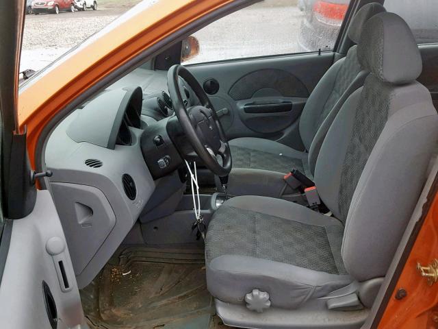 KL1TD62615B490070 - 2005 CHEVROLET AVEO BASE ნარინჯისფერი ფოტო 5