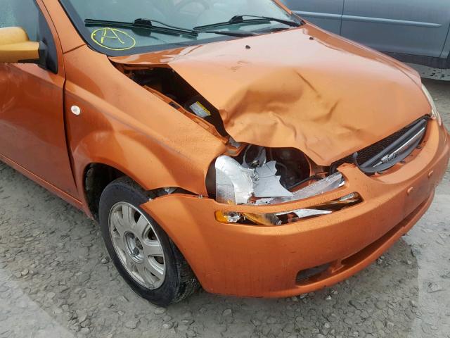 KL1TD62615B490070 - 2005 CHEVROLET AVEO BASE ნარინჯისფერი ფოტო 9