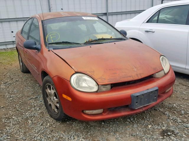 1B3ES46C7YD662186 - 2000 DODGE NEON BASE ORANGE photo 1