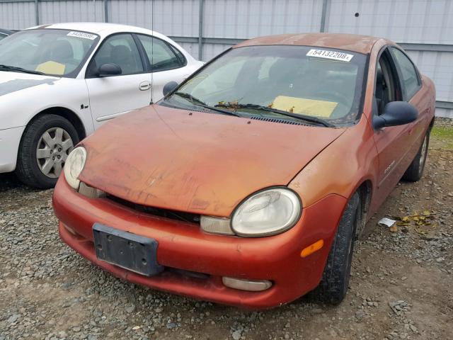 1B3ES46C7YD662186 - 2000 DODGE NEON BASE ORANGE photo 2