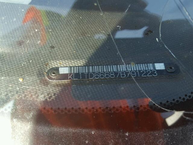 KL1TD66687B791223 - 2007 CHEVROLET AVEO BASE Қара фото 10