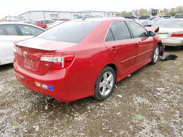 4T1BF1FK4CU533533 - 2012 TOYOTA CAMRY BASE RED photo 4