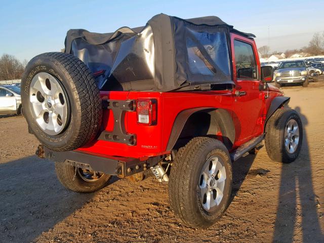 1C4AJWAG4FL650506 - 2015 JEEP WRANGLER S RED photo 4