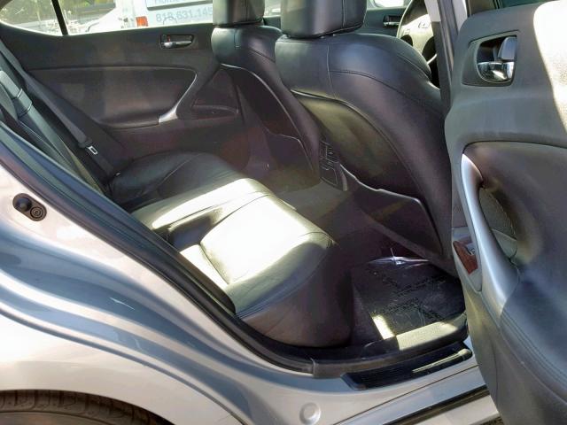 JTHBK262272058521 - 2007 LEXUS IS 250 SILVER photo 6