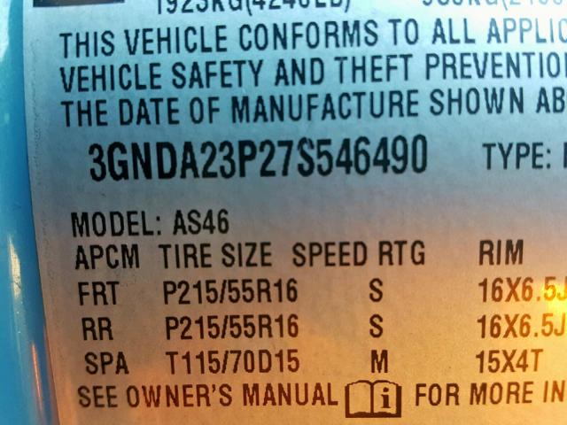 3GNDA23P27S546490 - 2007 CHEVROLET HHR LT BLUE photo 10