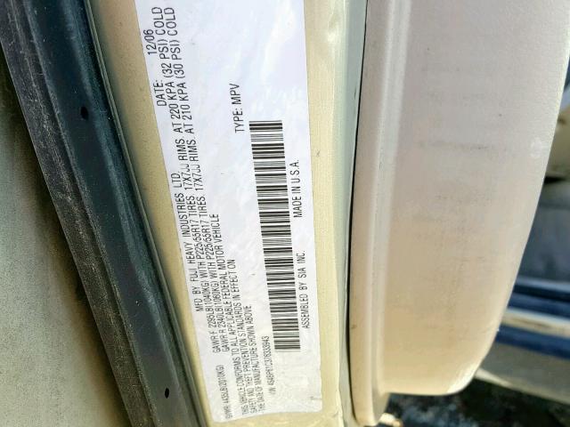 4S4BP61C376333943 - 2007 SUBARU LEGACY OUT TAN photo 10