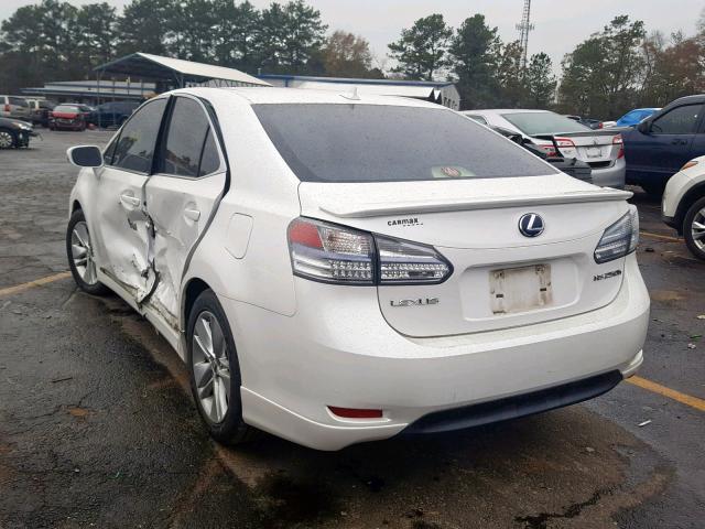 JTHBB1BA8A2021908 - 2010 LEXUS HS 250H WHITE photo 3