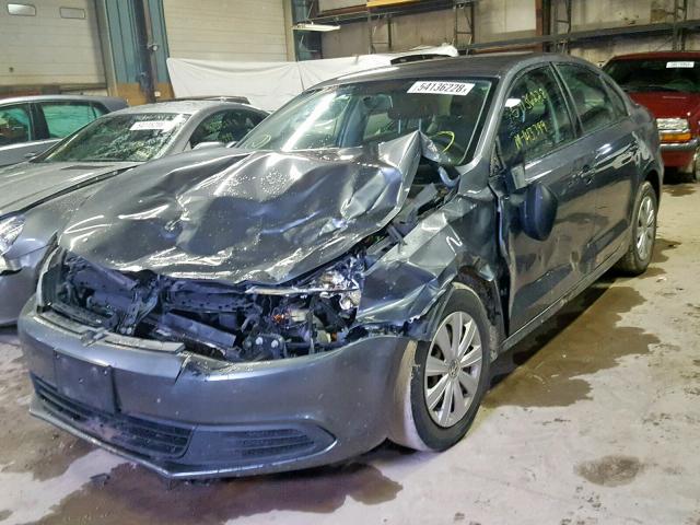 3VW1K7AJ2DM350065 - 2013 VOLKSWAGEN JETTA BASE GRAY photo 2