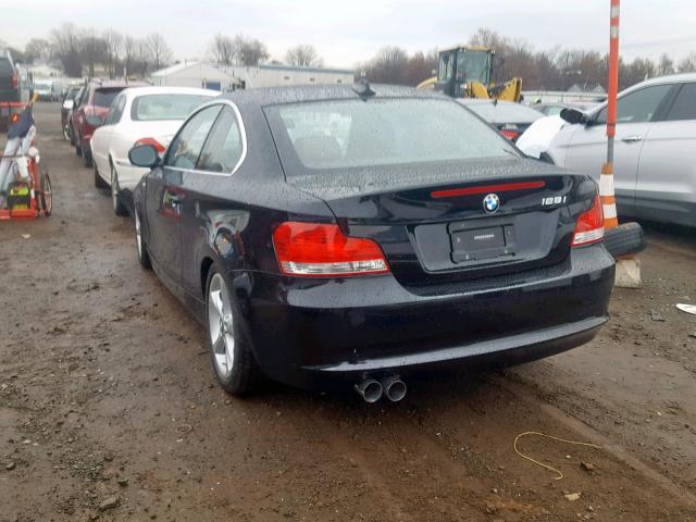 WBAUP9C57BVF46468 - 2011 BMW 128 I BLACK photo 3