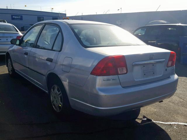 1HGES16211L038935 - 2001 HONDA CIVIC DX SILVER photo 3