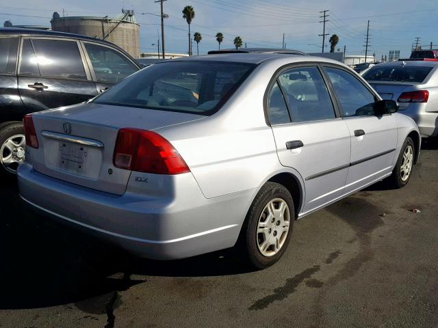 1HGES16211L038935 - 2001 HONDA CIVIC DX SILVER photo 4