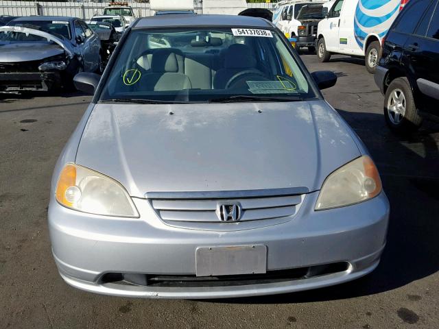 1HGES16211L038935 - 2001 HONDA CIVIC DX SILVER photo 9